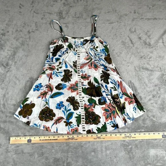 Umgee Womens Size S Swing Strappy Floral Tank Top Sleeveless Chiffon Small - Picture 4 of 8